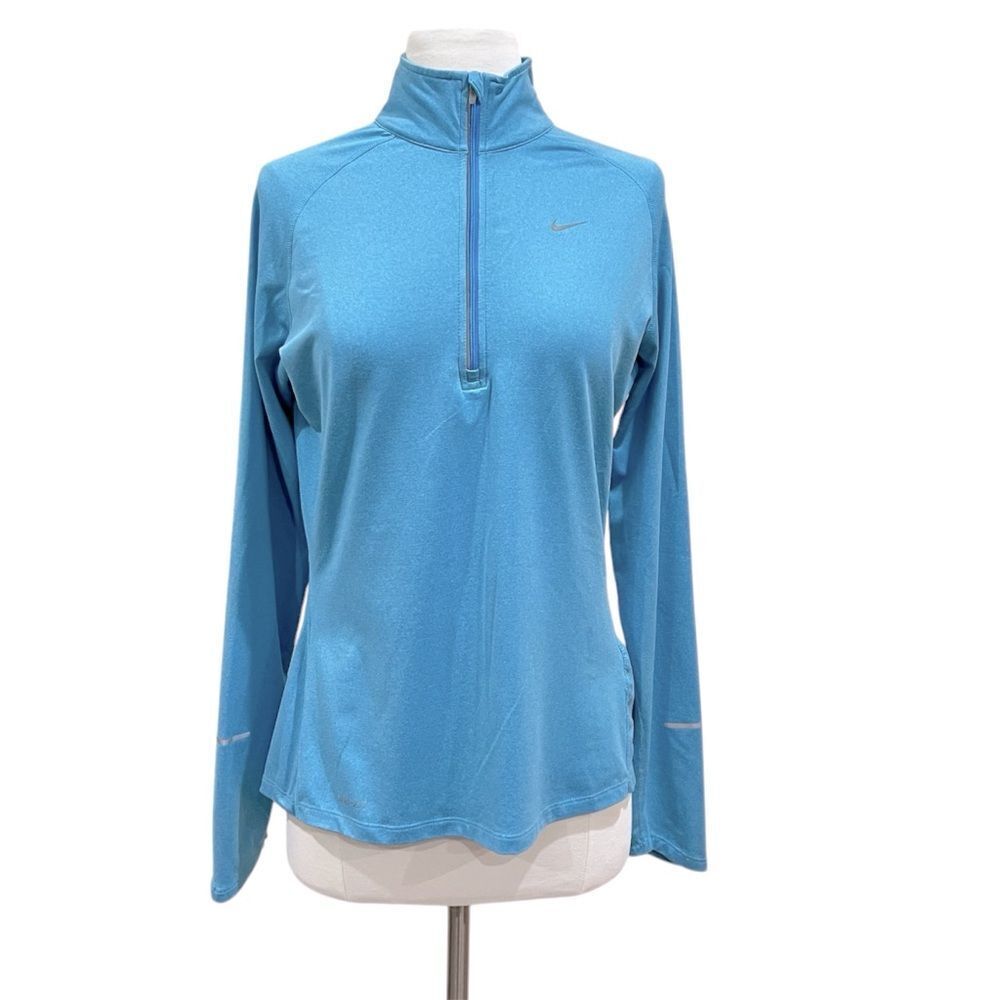 Nike Element Blue Dri-Fit Half Zip Top Size Medium - Picture 2 of 14
